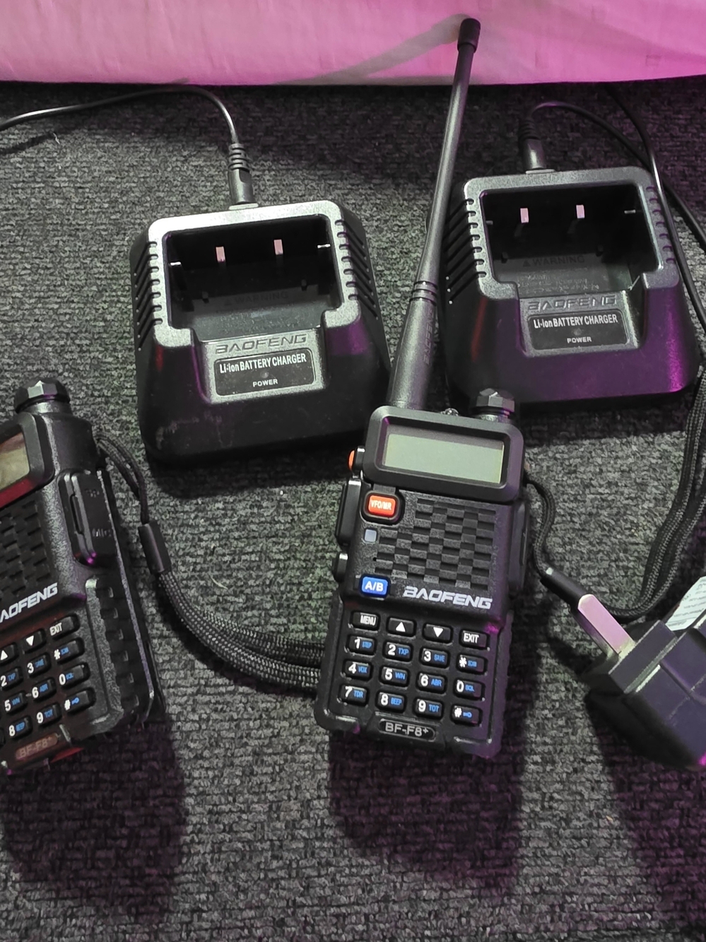 BF-F8 Two-Way Radio - Black Set Of 2 With Chargers